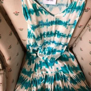 WE ARE LEON 100% silk-satin tiedye maxi slip dress